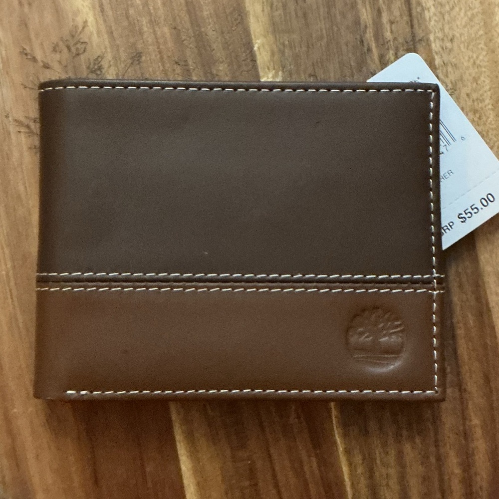 NEW! Timberland Men's Brown Leather Wallet - Picture 1 of 4